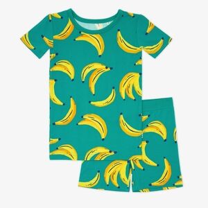 LITTLE SLEEPIES Unisex Kids Banana Print Short Pajama Set Sz 3T